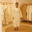 Indian Ethnic Classic Designer Premium Linen Beige Kurta & Bottom 2 PC Set