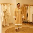 Indian Ethnic Classic Designer Premium Cotton Beige Brown Kurta & Bottom 2 PC Set