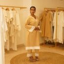 Indian Ethnic Classic Designer Premium Cotton Beige Brown Kurta & Bottom 2 PC Set