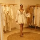 Western Classic Designer White Chikan Dress with Jute Lace Spanish Dress Loungewear