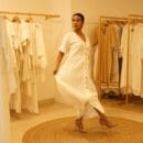 Classic Women Western Designer Linen White Spanish Front Open Loungewear