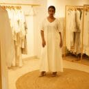 Indian Ethnic Classic Designer Premium Linen White 2 Pc Suit - Boho Long Kurta & Bottom