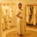 Indian Ethnic Classic Designer Premium Linen Natural Beige 2 Pc Suit – Half Sleeves Kurta & Bottom