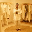 Ethnic Classic Designer Linen White 2 PC Suit V Neck Kurta & Bottom Salwar