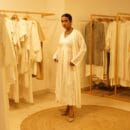 Women Western Classic Designer White Silk Chanderi Shrug & Sleeveless Skirt Silk 2PC Set Loungewear