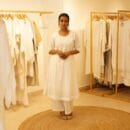 Indian Ethnic Classic Designer Linen White Kurta & Bottom 2 PC Suit