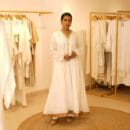 Indian Ethnic Classical Designer White Pure Silk White Long V Neck Loungewear Dress