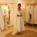 Women Indian Ethnic Designer White Silk with Silver Border Work Kurta & Matching Cotton Bottom